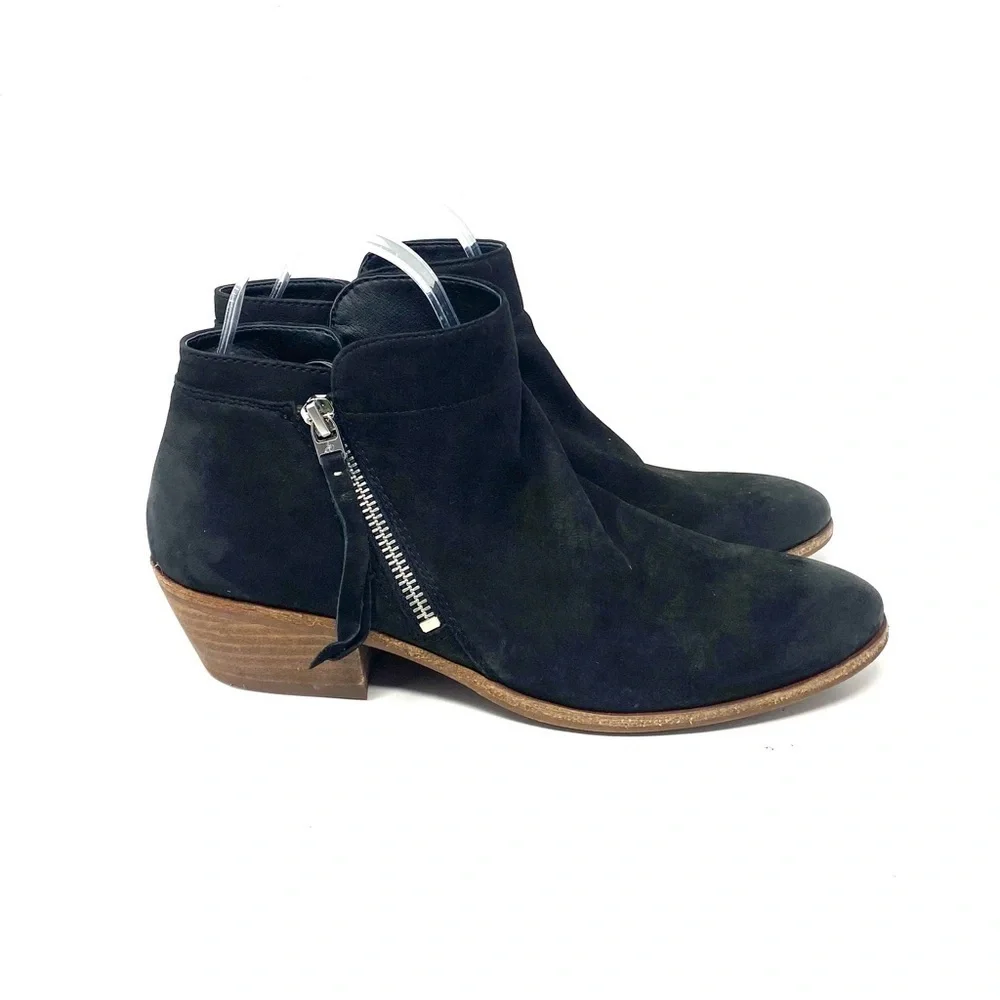 Sam Edelman Black Suede Ankle Boots • Coastal Cowgirl • Model Off Duty •Size 8.5